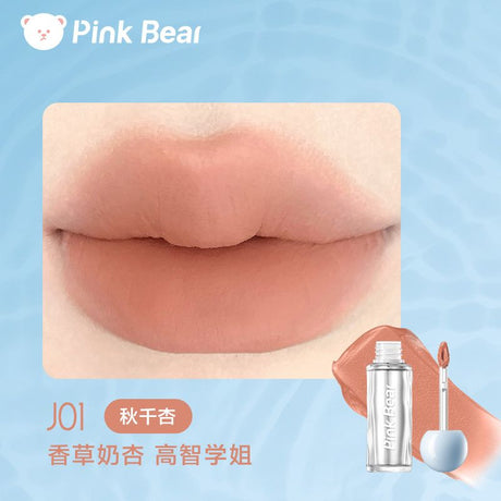 Pink Bear皮可熊水感柔雾爆水唇泥#J01秋千杏