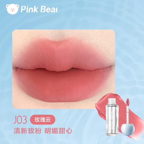 Pink Bear皮可熊水感柔雾爆水唇泥#J03玫瑰云