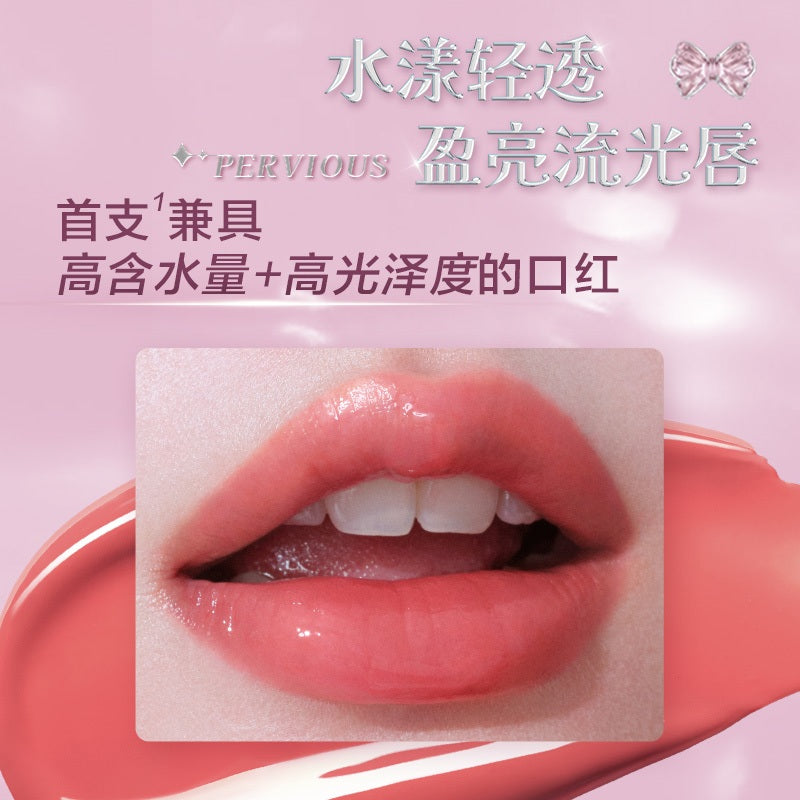 Pink Bear皮可熊蝴蝶结水精华口红#V03粉荔欧泊