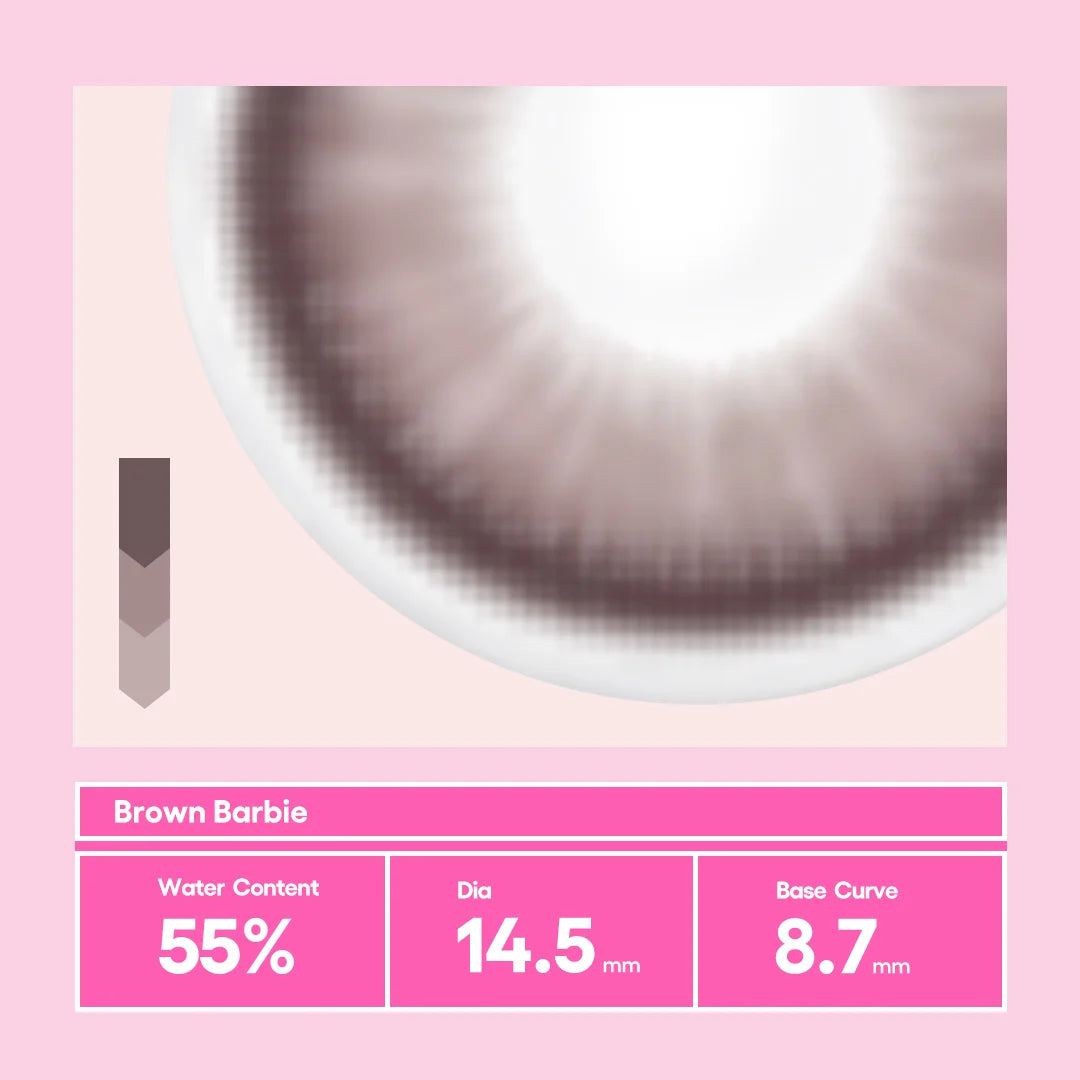 CoFancy 1-Day Colored Contact Lens Brown Barbie -2.00 10pcs