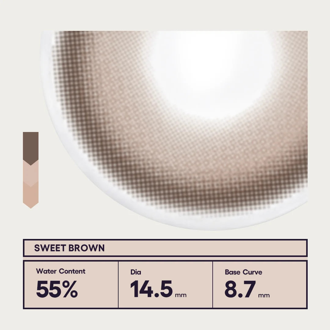 CoFancy 1-Day Colored Contact Lens Sweet Brown -3.50 10pcs