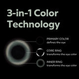 CoFancy 1-Day Colored Contact Lens Ice Drip -2.50 10pcs