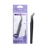 BQI Non-Stick Eyelash Extension Tweezers Black B7288-1
