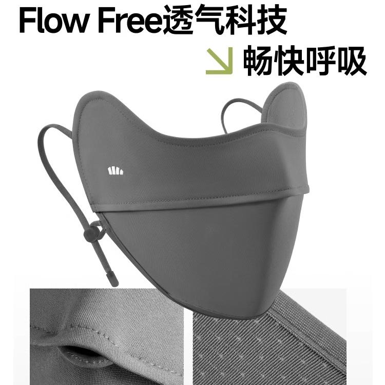 Beneunder Sun Protection Anti-UV Face Cover Mask Cloudy Black