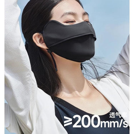 Beneunder Sun Protection Anti-UV Face Cover Mask Cloudy Black
