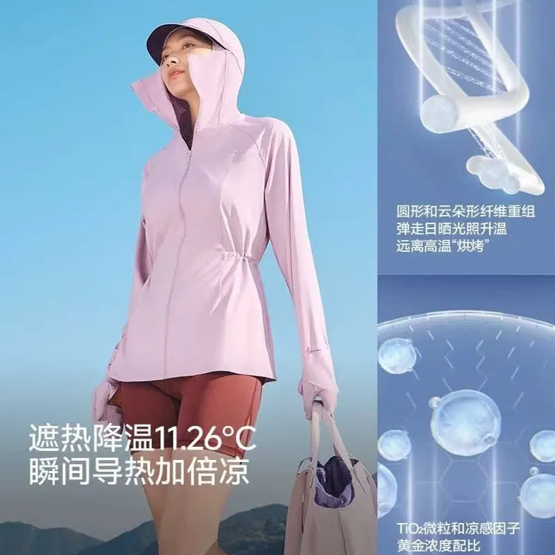 Beneunder蕉下女士收腰全防护防晒衣AL823漫野绿 XL码