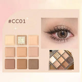 Jill Leen 9-Color Chocolate Eyeshadow Palette #CC01 Hazelnut Cocoa