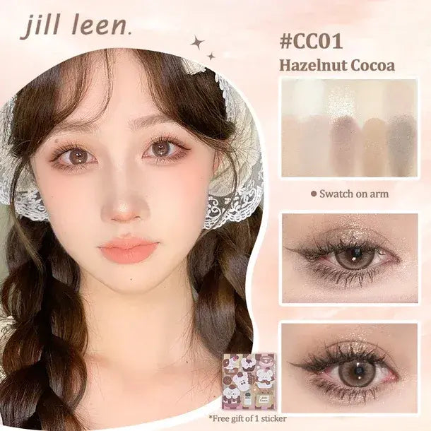Jill Leen 9-Color Chocolate Eyeshadow Palette #CC01 Hazelnut Cocoa
