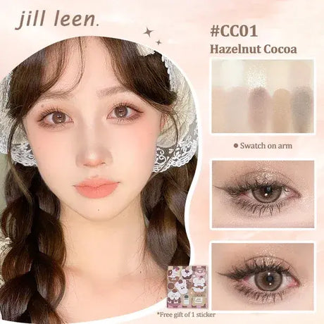 Jill Leen 9-Color Chocolate Eyeshadow Palette #CC01 Hazelnut Cocoa
