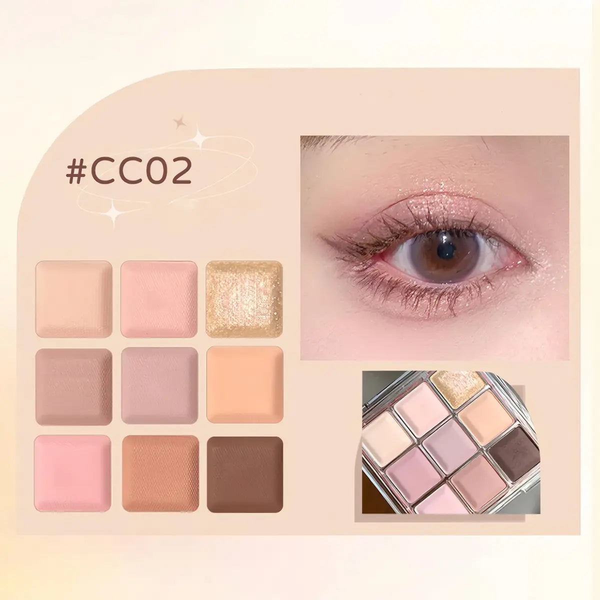 Jill Leen巧克力九色眼影盘#CC02莓果白巧