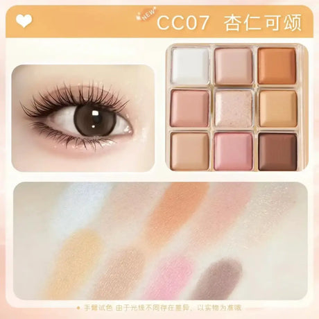 Jill Leen 9-Color Chocolate Eyeshadow Palette #CC07 Almond Croissant
