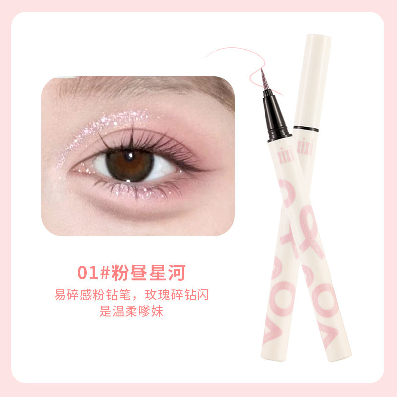Xixi Punk Metal Diamond Eyeliner Pen #01 Pink Star River