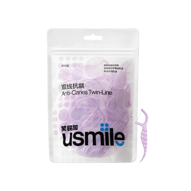 Usmile笑容加双线抗龋牙线棒袋装 200支