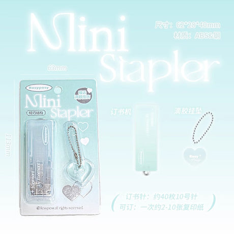 Rosy Posy Portable Mini Stapler Green