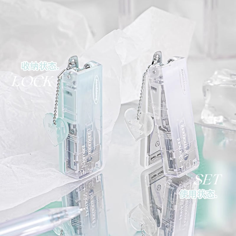 Rosy Posy Cute Mini Stapler White