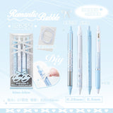 Rosy Posy Soft Ballet Ribbon Gel Pen Blue 4pcs