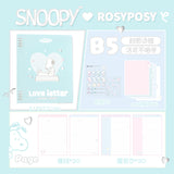 Rosy Posy花与诗史努比奶油B5活页本绿色