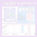 Rosy Posy Dreamletter Loose-Leaf Notebook B5 Snoopy Purple