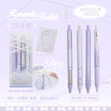 Rosy Posy Soft Ballet Ribbon Strap Gel Pen Purple 4pcs
