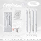 Rosy Posy Soft Ballet Ribbon Gel Pen White 4pcs