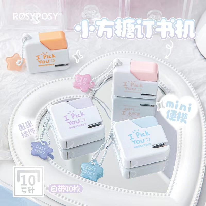 Rosy Posy Sugar Cube Mini Staplers Pink