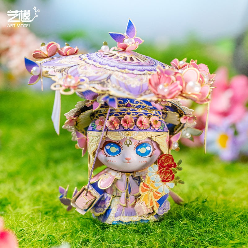 Art Model Metal Assembly Model Cat Flower YM-N146-O