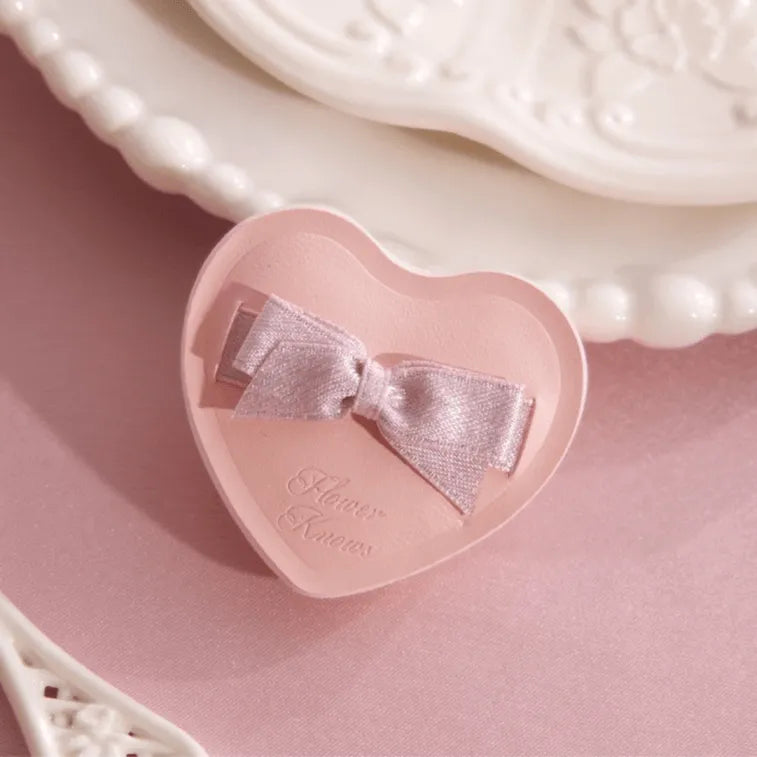 Flower Knows Strawberry Cupid Heart Shaped Marshmallow Powder Puff 1pcs