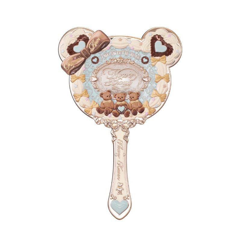 Flower Knows The Sweet Bear Handhold Mirror Minty Blue – Fancylife