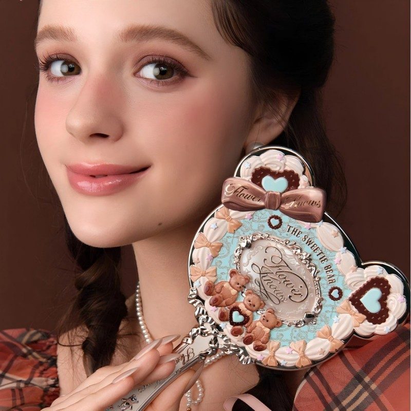 Flower Knows花知晓甜心小熊系列手持镜薄荷蓝