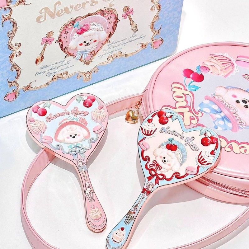 Flower Knows Never Shop Handheld Mirror Puppy Never