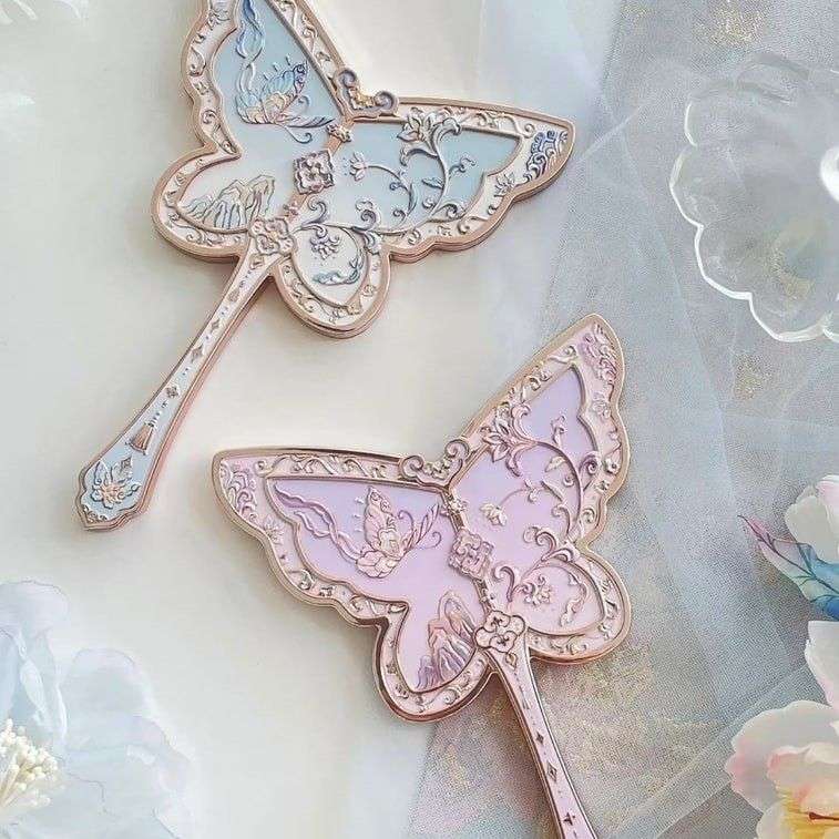 Flower Knows Butterfly Hand Mirror 8th Anniversary Purple