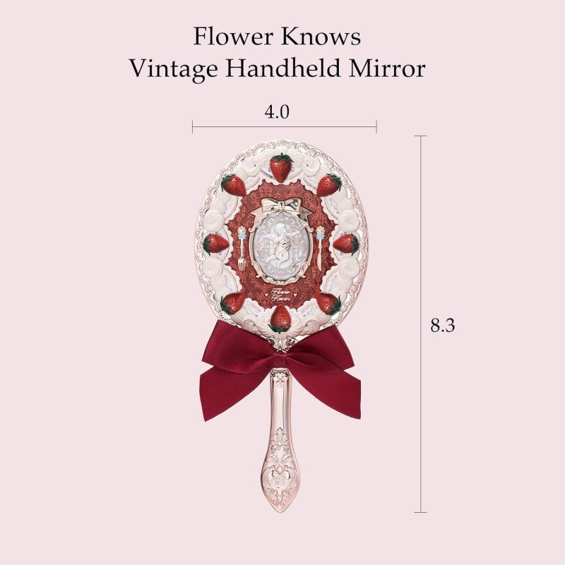 Flower Knows花知晓草莓丘比特系列手持镜红丝绒
