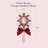 Flower Knows花知晓草莓丘比特系列手持镜红丝绒