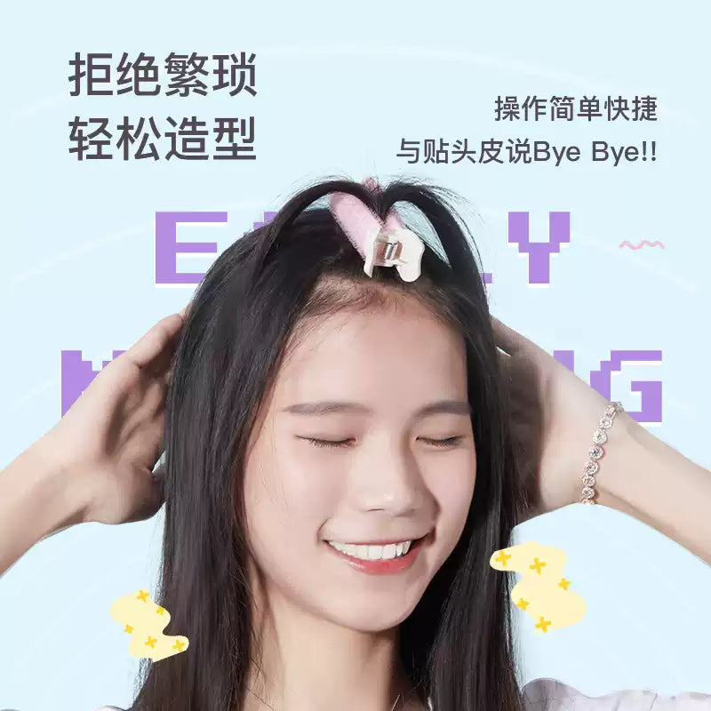 Allsmile哎呦咪刘海发根蓬松夹粉色 2枚