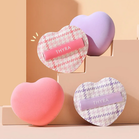 Thyra Puff Sponge Soft No Powder Wet Dry Heart 2pcs