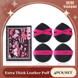 Yaozhi Leather Puff Set Pink 4pcs