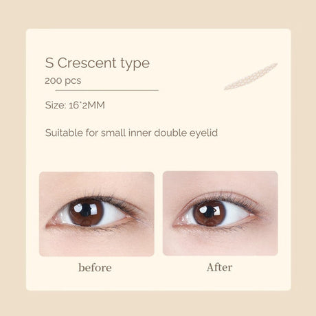 Amortals Precision Fit Double Eyelid Sticker S Crescent Type
