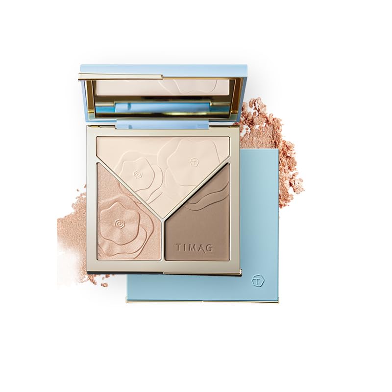 Timage 3-Color Contour Palette Highlighter Shadow #A01 Soft Sun Shadow