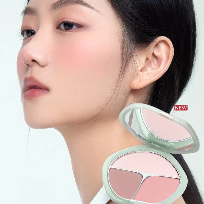 Timage Green Jade Tri-Color Matte Blush Palette #06 Playful Lychee 13g