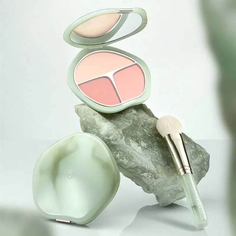 Timage Green Jade Tri-Color Matte Blush Palette #06 Playful Lychee 13g