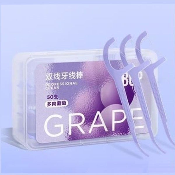 BOP Dual-Line Dental Floss Stick Grape 50pcs