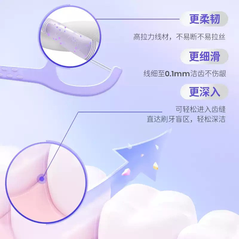 BOP波普专研双线牙线棒元气白桃 10支