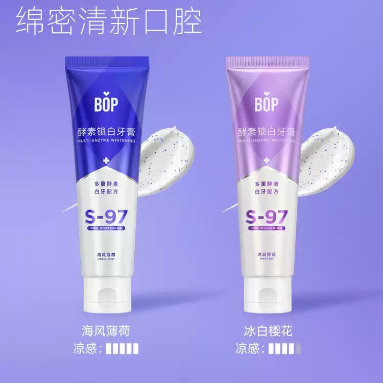 BOP Enzyme Lock White Toothpaste Ice White Cherry Blossom 100g