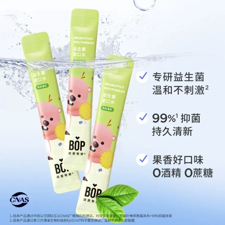 BOP Probiotic Strip Mouthwash Fresh Breath Sea Breeze Mint 12pcs