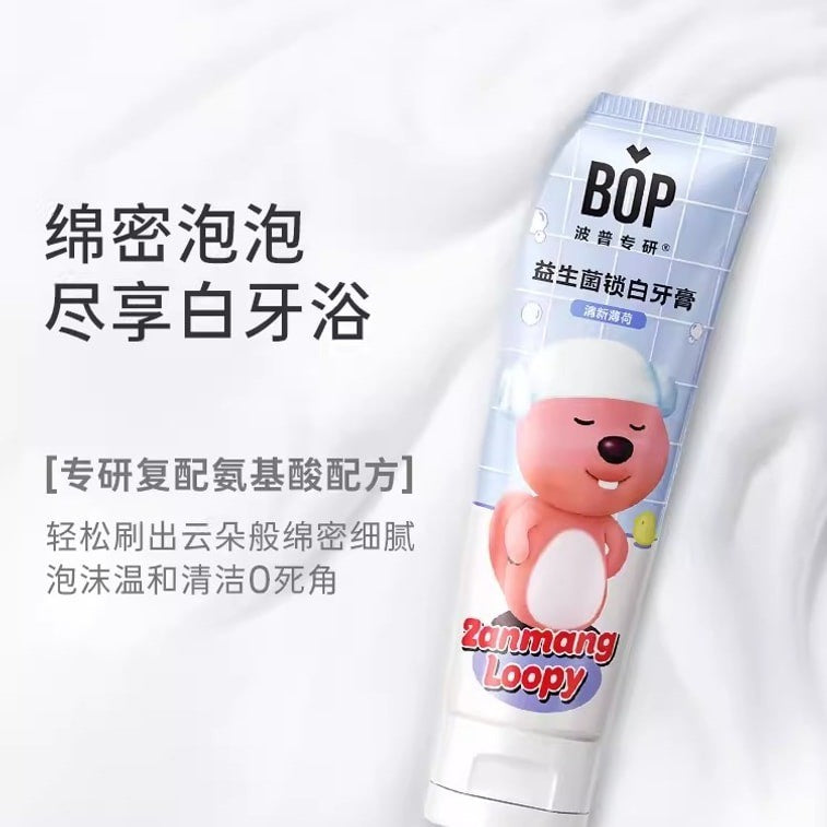 BOP Probiotics Lock White Toothpaste Loopy Fresh Peach 100g