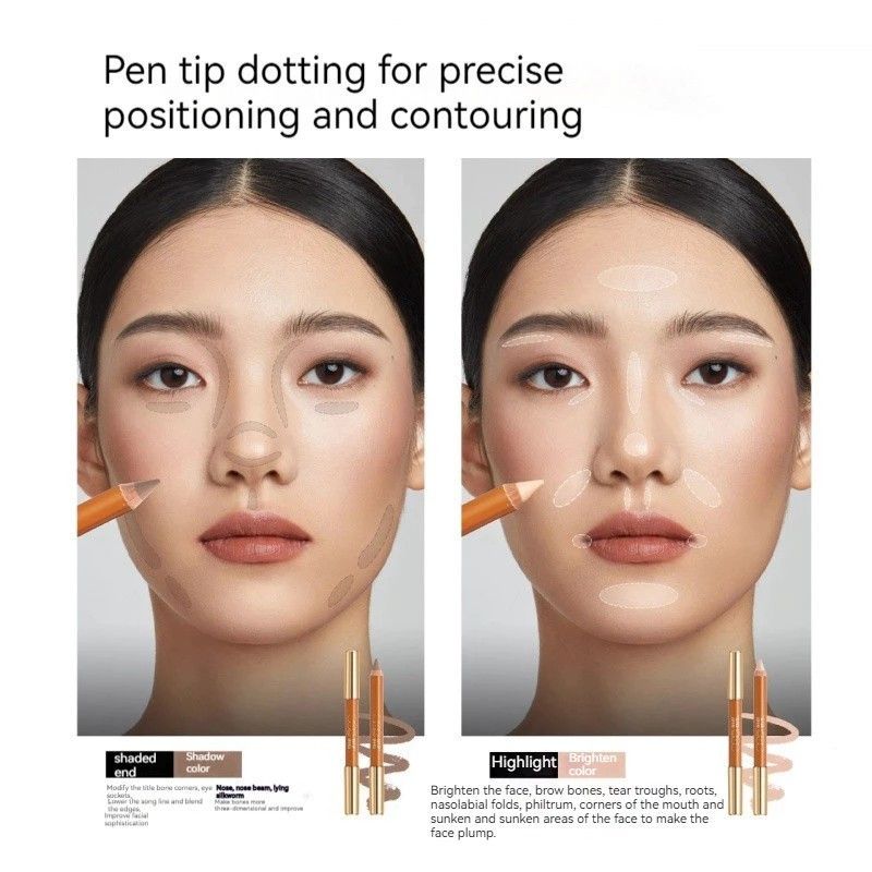 Out Of Office Double-ended Highlighting Contouring 2 In 1 Concealer Pencil #01 Bright Skin Tone Cement Gray
