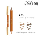 Out Of Office Contour & Highlighter Due Pencil #03 Champagne Gold + Cement Gray
