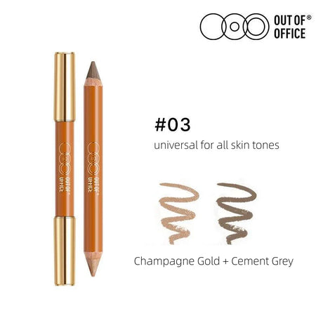 Out Of Office Contour & Highlighter Due Pencil #03 Champagne Gold + Cement Gray