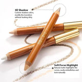 Out Of Office Contour & Highlighter Due Pencil #03 Champagne Gold + Cement Gray