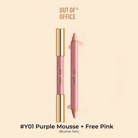 Out Of Office双头柔雾腮红多用笔#Y01慕斯紫+自在粉